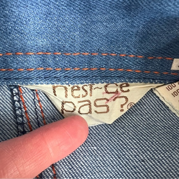 Vintage 70’s Nest-Ce Pas High Rise Belted Denim Shorts Rare - Picture 14 of 14